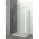 Душ кабина "ELITE", правоъгълна, хром, с плъзгаща врата, 8 мм 