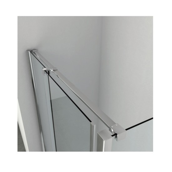 Душ кабина "ELITE", правоъгълна, хром, с плъзгаща врата, 8 мм 