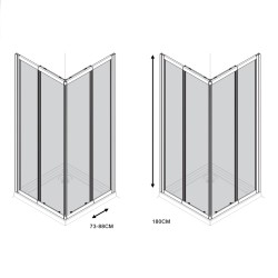 Душ кабина "АКРИЛ", квадратна, бял профил Душ кабина "АКРИЛ", квадратна, бял профил