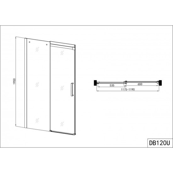 Преграден душ параван с плъзгаща врата "ELEGANCE", хром