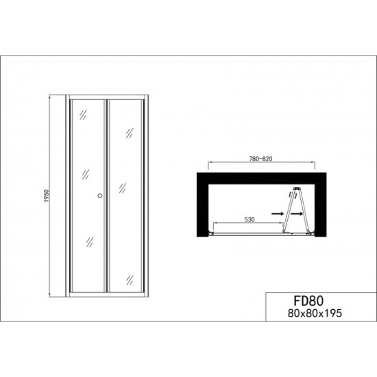 Преграден душ параван със сгъваема врата "ELITE", хром