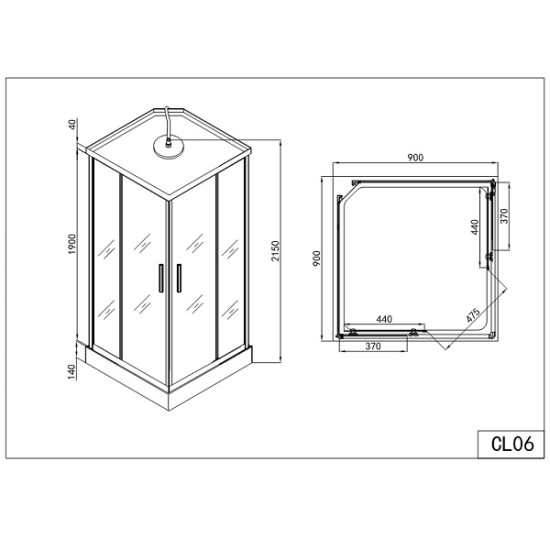 Хидромасажна душ кабина "TWIST", 80-90x215 см.