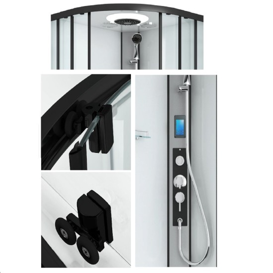 Хидромасажна душ кабина "AUSTIN BLACK", 90x90x215 см.