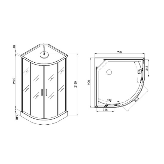 Хидромасажна душ кабина "LYDIA", 90x90x215 см.