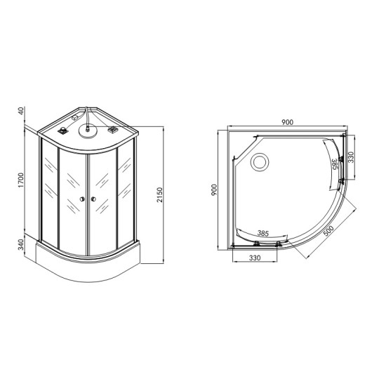 Хидромасажна душ кабина "SELENA", 90x90x215 см. Хидромасажна душ кабина "SELENA", 90x90x215 см.