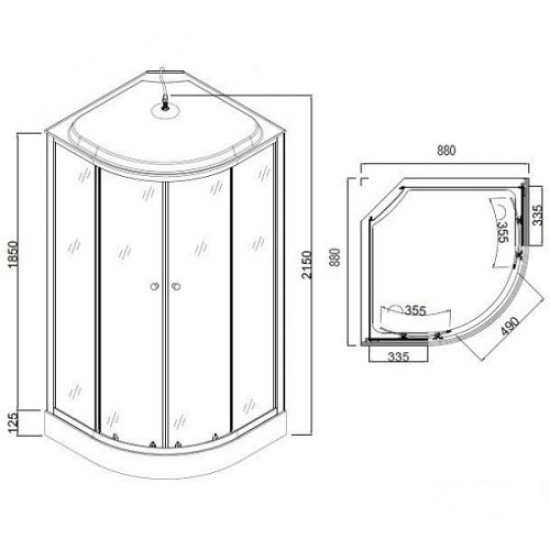 Хидромасажна душ кабина TM01, 90x90x210 см
