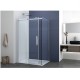Душ кабина "SAPHIR", правоъгълна, хром, с плъзгаща врата