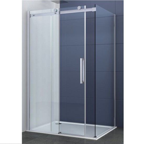 Душ кабина "SAPHIR", правоъгълна, хром, с плъзгаща врата
