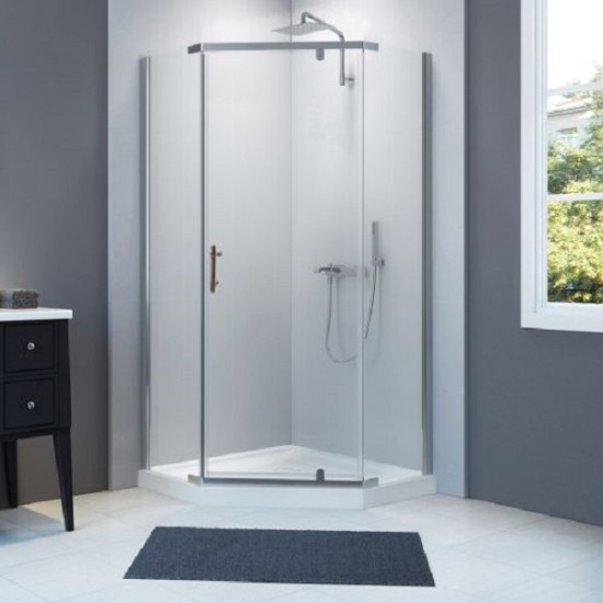 Душ кабина ПЕТОЪГЪЛНА, хром