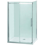 Душ кабина "ELEGANCE", правоъгълна, хром, с плъзгаща врата