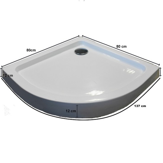 Овално акрилно душ корито "BORA 2", 80-90 см.