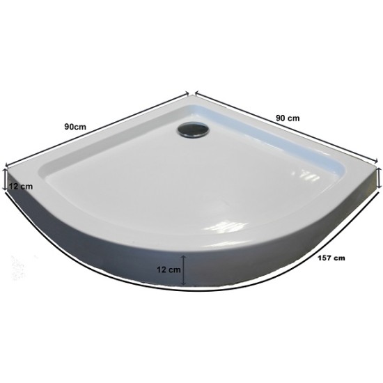 Овално акрилно душ корито "BORA 2", 80-90 см.