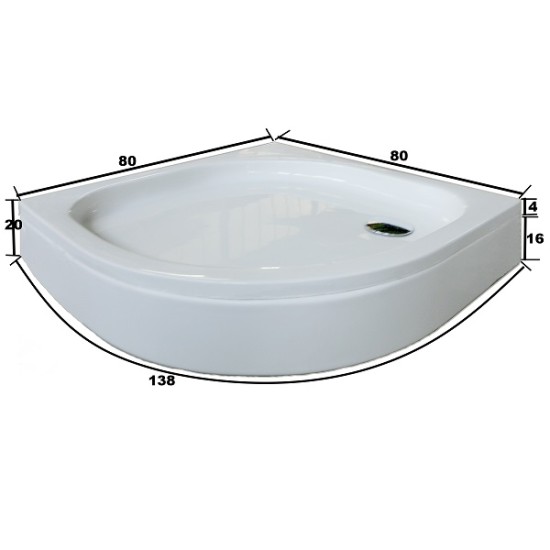 Овално акрилно душ корито "SILBA SET", 80-90 см.