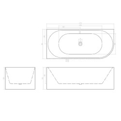 СВОБОДНОСТОЯЩА ВАНА BALI ЛЯВА, В БЯЛО G9038