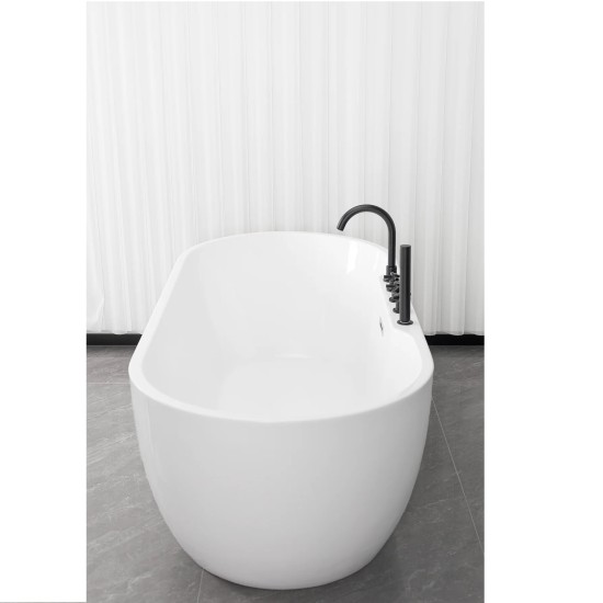 СВОБОДНОСТОЯЩА ВАНА ARUBA, В БЯЛО, С ВКЛЮЧЕНИ АКСЕСОАРИ В ЧЕРНО G9041