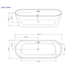 СВОБОДНОСТОЯЩА ВАНА RENO, В БЯЛО G9044 СВОБОДНОСТОЯЩА ВАНА RENO, В БЯЛО G9044