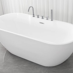 СВОБОДНОСТОЯЩА ВАНА ARUBA, В БЯЛО, С ВКЛЮЧЕНИ АКСЕСОАРИ В ХРОМ G9045