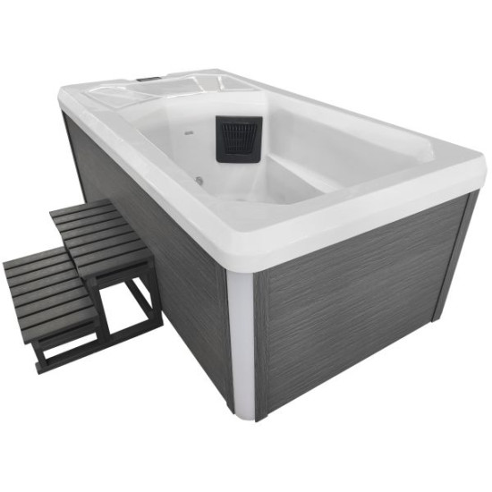 ICE BAD WHITE Ледена вана  и уелнес джакузи  с покривало + стъпала 210x110x80 см ICE30