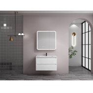 Комплект мебели за баня от PVC, 60, 70 и 80 см. - долен шкаф с умивалник и горен шкаф с LED огледало