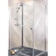 Преграден параван за баня със стационарно стъкло и люлееща врата "GRANDE SANOFLEX", хром, 120-160х195 см.