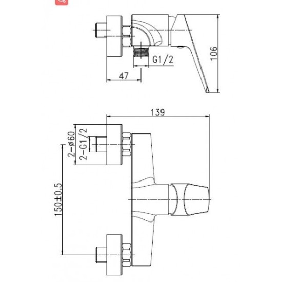Смесител "SANOSOHO", за душ, черен мат