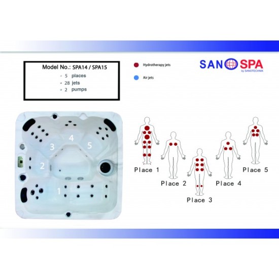 Външно джакузи "PALMA", 190x190x86 см. Външно джакузи "PALMA", 190x190x86 см.