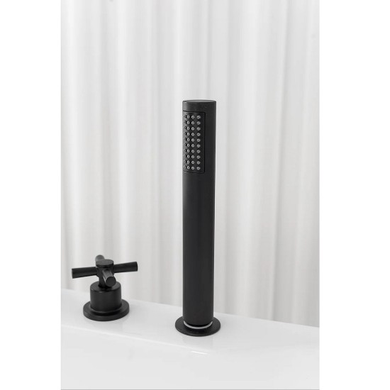 СВОБОДНОСТОЯЩА ВАНА ARUBA, В БЯЛО, С ВКЛЮЧЕНИ АКСЕСОАРИ В ЧЕРНО G9041