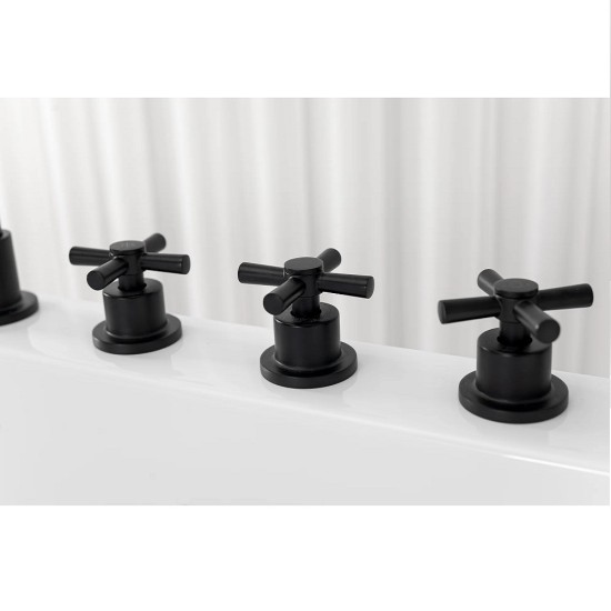 СВОБОДНОСТОЯЩА ВАНА ARUBA, В БЯЛО, С ВКЛЮЧЕНИ АКСЕСОАРИ В ЧЕРНО G9041