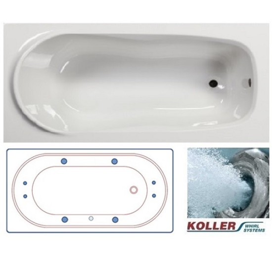 Хидромасажна вана Alba Future 140х70х61см, комплект