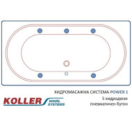 Хидромасажна система "POWER 1", хром