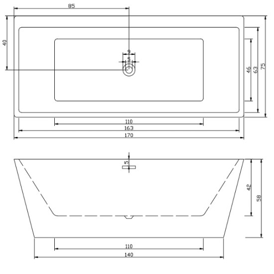 Свободностояща вана "STYLE", в бяло