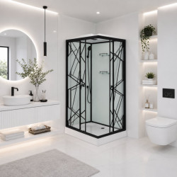 Затворена душ кабина с таван  "DECO BLACK " 120x90x215 см. TM3009