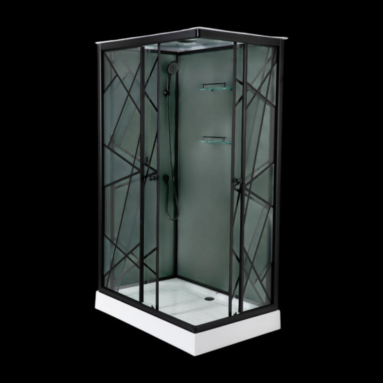 Затворена душ кабина с таван  "DECO BLACK 2" 80x120x215 см. TM3008