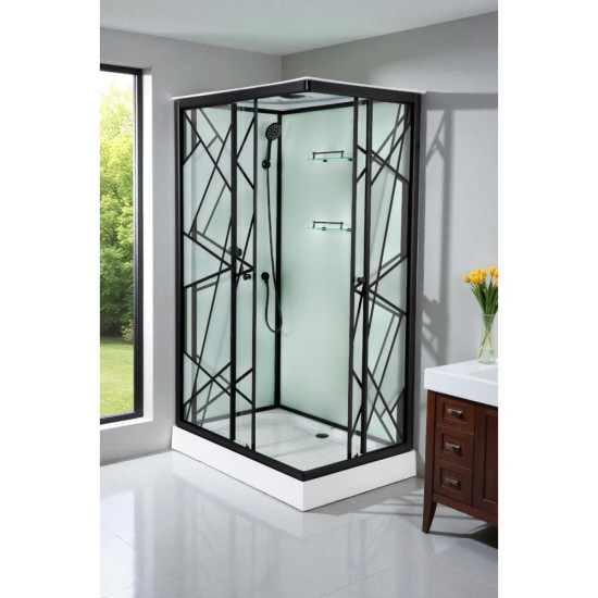 Затворена душ кабина с таван  "DECO BLACK 2" 80x120x215 см. TM3008