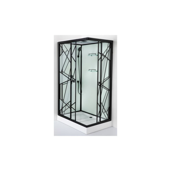 Затворена душ кабина с таван  "DECO BLACK 2" 80x120x215 см. TM3008